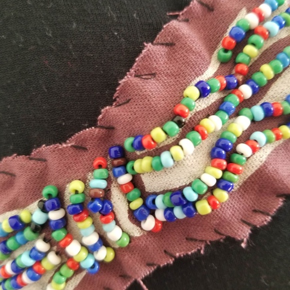 Woolworths Thrifted Beaded Embroidery Textile Top - Picture 4 of 8